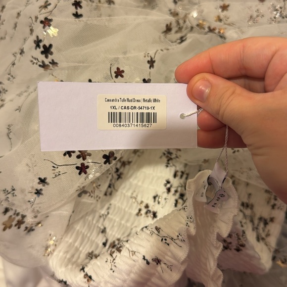 Baltic Born Cassandra Tulle Maxi Dress in Metallic White - Picture 6 of 6